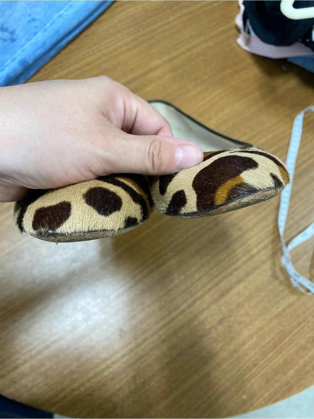 Dior Leopard Print Calf Hair Flats in Tan and Brown